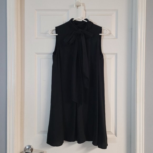 French Connection Little Black Dress with Neck Bow - Picture 1 of 6